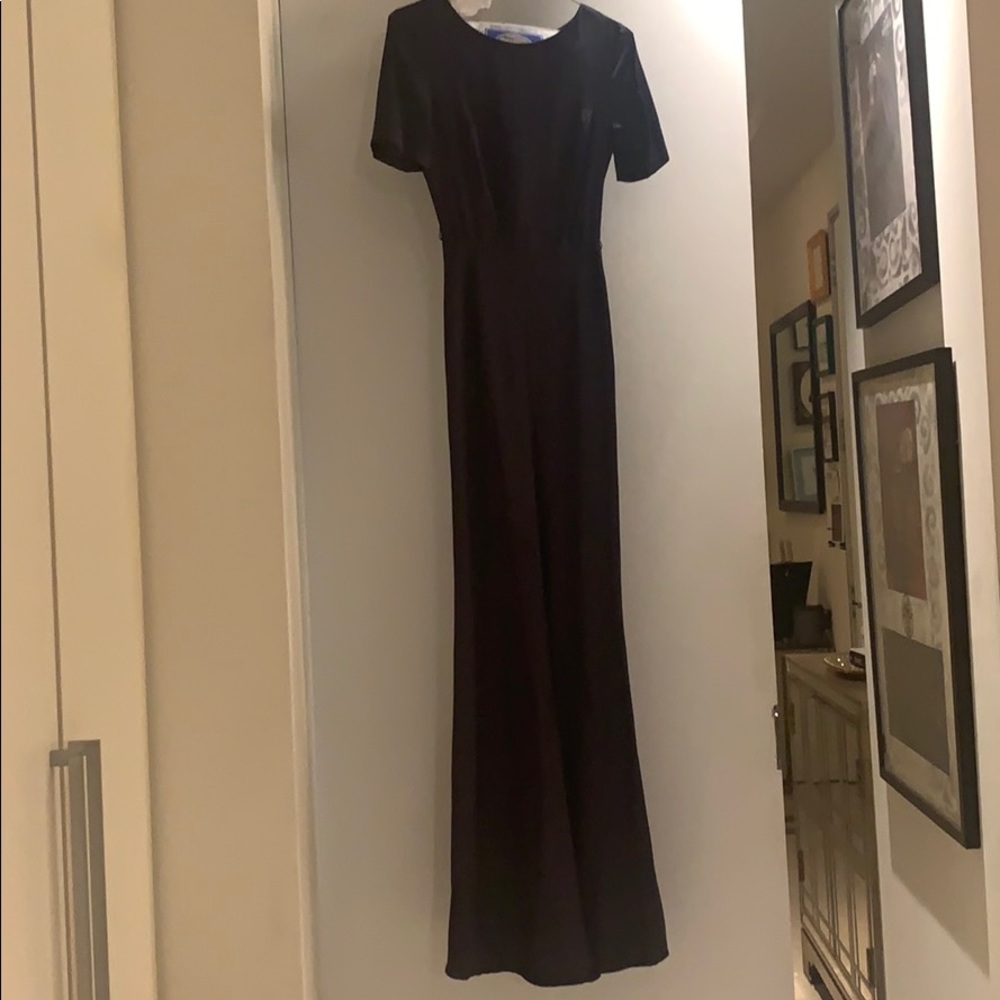 Stunt navy top shop satin gown